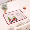 Table Mats Christmas Tree Car Vehicle Print Rectangle Mat Dish Bowl Placemat Decor Xmas Accessories