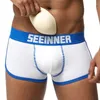 Mutande Uomo Sexy Glutei Sollevatore Ingrandisci Push Up Rimovibile Pad Boxer Biancheria intima Pantaloncini tronco che migliorano il culo Mutandine maschili