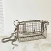INS Hollow Out Clutch Bird Women Handbag Tote Metal Cage Girls Top-Handle Bags Purse Fashion Party Pouch Evening Bag Y201224276K