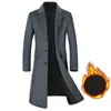 Мужская шерстяная смеси зимнее мужское шерстяное пальто повседневное деловое длинное траншее мода Толстая мужская шерстяная шерстяная палька холодная куртка 220930