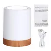 Night Lights Touching Control Bedside Table Lamp USB Rechargeable 3 Level Dimmable Warm White & RGB Light For Bedroom Office