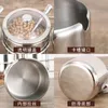 Storage Bottles Stainless Steel Covered Cruet Jar Set Creative Kitchen Supplies Glass Rotatable Hole Salt Pepper Condiment Box ZP7191056