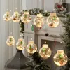 Christmas Decorations GXMA Led Curtain String Light Ball Santa Snowman Making A Wish For Party Home Indoor Outdoor Decoration