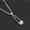 Choker 2022 Gold Color 316l Stainsal Steel Hop Hop Rhinestone Pin Netlace Pendant Fashion for Birthday Cagf0148