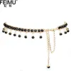 أحزمة Crystal Weistband Female Weistchain Tassel Waterpolo Belly Dance Belt Chain Discorative Exclues Sexy Association B-9044