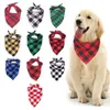 Dog Apparel Pet Triangle Scarf Accessories Kitten Puppy Red And Black Plaid Christmas Halloween Thanksgiving Products