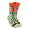 Chaussettes pour hommes, une paire de dessins animés, Style de rue, personnalité Hip-Hop, nouveauté, qualité Khmer, chaudes et pour femmes dans le Tube