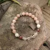 Strand 8mm Natuursteen Kralen Gebed Armband Zonnesteen Maansteen Balans Power JapaMala Spirituele Sieraden Meditatie