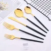 Rose Gold Cutlery Set Spoon Fork Knives Silverware Set Dessert Butter Spoon Chopsticks Kitchen Dinnerware set Western b103