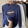 Moletons de capuz masculino Casaco esportivo ao ar livre Alto malha el￡stica Monograma Bordado Sweater Men's Pullover