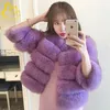 Dames fur faux fanpuguizhen dames jassen herfst winter mode roze jas elegant dikke warme bovenkleding nep vrouw jassen 220930