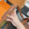 Handtasche Schulter Umhängetaschen Canvas Leder Reise Seesack Einkaufstasche Klassischer Brief Alte Blumendruck Große Kapazität 01