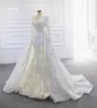 Meerjungfrau-Brautkleid mit langen Ärmeln, Applikation und abnehmbarer Schleppe SM67156