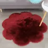 Teppich Langes Haar Teppich Wohnzimmer Deko Künstliche Haut Blumenform Flauschige Matte Pad Anti-Rutsch-Stuhl Sofa Teppiche 220930