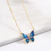 Fjäril hänge halsband för kvinnor koreansk metallkedja choker kvinnlig enkel fest födelsesten halsband smycken gåvor