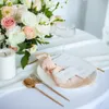 Serwe sercowe 12 PCS Peach Coton Wedding Serwetki Surowe krawędzie bawełniane obiadowe dekoracje Gaza 220930