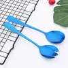 Dinnerware Sets 2Pc Spoons For Salad Stainless Steel Flatware Cake Fruit Dessert Small Scoop Gold Tools Snack