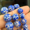 Beads Natural Stone Dark Blue Sea Sediment Jaspers Imperial Turquoises Round Loose Spacer For Jewelry Making 4 6 8 10 12mm 15"