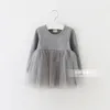 Fille robes printemps automne filles robe à manches longues princesse robe de bal fête enfants vêtements enfants vêtements 0-4Y