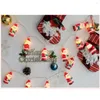 Рождественские украшения 20 светодиодные Санта -Клаус Сказочные Стоки Стоки батарея Свадебная вечеринка