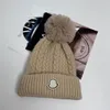 Designer hiver tricoté bonnet de laine chapeau femmes gros tricot épais chaud fausse fourrure pom bonnets chapeaux femme bonnet bonnet caps292l