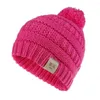 Chapeaux d'hiver pour filles, bonnet tricoté avec lettres, pour enfants de 1 à 8 ans, chaud et mignon, automne, queue de cheval