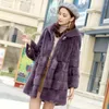 Women's Fur Mink Coat Hair 2022 Clothing Outerwear Jacket Coats Fashion Hooded Long Suede