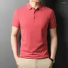 Men's Polos 95% Cotton 5% Spandex Men's Short Sleeve Polo Shirt Slim FitL Apel Solid Color Men Summer Casual Pullover Poloshirt Top XL