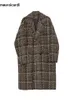 Mezclas de lana para hombres Mauroicardi Otoño Invierno Suelta Colorido Elegante Cálido Tweed Abrigo de lana Hombres Doble botonadura Ropa de diseñador de lujo fresco 220930