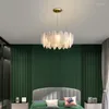 Pendant Lamps Nordic Led Living Room Dining Bedroom Kitchen Glasses Feather Chandeliers Luxury Gold Art Decor Hanging Lamp