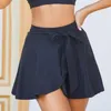 Skirts Halara With Poackets Women Sports Yoga School Bow Tie Shorts Skirt Folds Mini Saia High Waist Ride Faldas Mujer