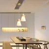 Pendant Lamps Nordic Chandelier Japanese Style Log Restaurant Lamp 3 Heads Modern LED Dining Bedside Bedroom Bar Glass