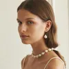 Choker Clastic Long Lariat Pendant Natural Freshwater Baroque Pearl Armband Högkvalitativ halsband för kvinnors smycken