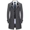 Herrjackor thoshine varum￤rke Spring Autumn Men Long Trench Coats Superior Quality Button Man Fashion Outwear Jackets Windbreaker Plus Size 220930