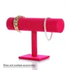 Hooks Display Stand Velvet Holder Headband Jewelry Bracelet Organizer Chain Watch T Type Single Layer 1pcs