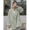 Women's Suits Blazer Woman Korean Version Pink Suit Student Jacket Double-breasted Long-sleeved Pocket Loose Casual Top 2022 Sports