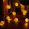 Strings 1m 10leds rotin boule LED chaîne lumière batterie puissance guirlandes lampe vacances patio jardin décoration de noël fée lumières