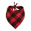 Dog Apparel Pet Triangle Scarf Accessories Kitten Puppy Red And Black Plaid Christmas Halloween Thanksgiving Products