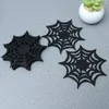 Table Mats Halloween Placemats Coasters Web Halloweens Placemat Set Of Horror Drink Mat Doilies Supplies Decor For Black Goth