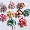 2022 New Fashion Children's Ponytail Hair Accessories Korean Sweet Girl Fabric Fabric Floral Dot Flower Borracha Belra corda