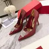 Jurk Schoenen Pumps Klinknagels Schoenen Formeel Kantoor Puntschoen Dames Merk Ontwerper Eenvoudig Feest Bruiloft Sexy Nieuw 10cm Hak Maat 35-41