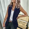 Women's Suits Solid Color Women Blazer Loose Type Temperament Breathable Cardigan Sleeveless Single Button Formal Suit Coat