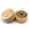 Jewelry Pouches Personalized Rustic Wedding Wooden Ring Box Trinket Storage Containers Custom Happily Ever After Rings