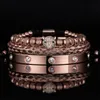 Luxus Micro Pave CZ Leopard Head Römische königliche Charm Armbänder Männer Armbänder Edelstahlkristalle Bangles Paar handgefertigtes Schmuck Geschenk