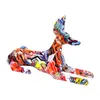 Figurines modernes peintes peintes colorées Doberman décoration maison armoire à vin bienvenue chien bourse décoration artisans décor1206395