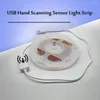 Strips DC 5V Hand Sweep Sensor LED Flexible Tape USB Cable Powered Ribbon Diode Lights 5M For Kitchen Cabinet Lamp