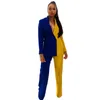 Femmes modernes robes de bal couleur assortie blazer pantalon un bouton manches longues costume de soirée ensemble châle revers occasion spéciale porter sur mesure