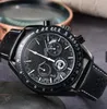 Montre Homme Bioceramic Moonswatch Quarz Chronograph Mission To Mercury Moon Pluto Neptune 42mm Real Black Nylon montre de luxe Limited Edition montre en cuir