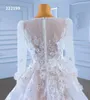 Sweetheart Wedding Dress Luxury Crystal Beaded Applique 3D Embroidery Deep V Long Sleeve 222199