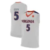 GLA A3740 2019チャンピオンズバージニアキャバリアーズカイルガイホワイトジャージ＃5 UVA NCAAファイナルフォー＃12 de'andre Hunter Mens Basketball Navy Blue Jerseys S-3XL